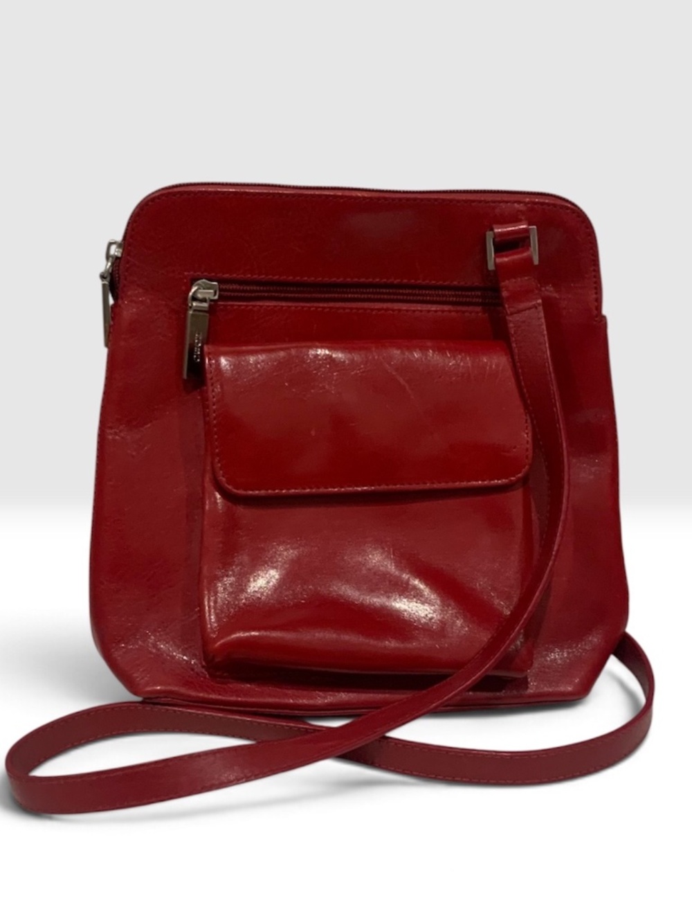 Hobo International Red Patent Leather Crossbody Purse Bag